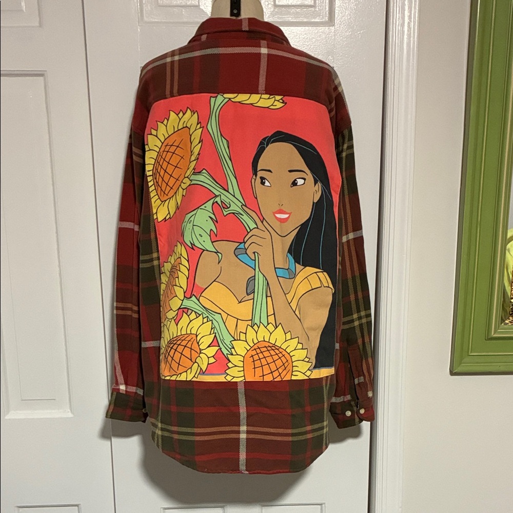 GAP Plaid Shirt with Pocahontas Print